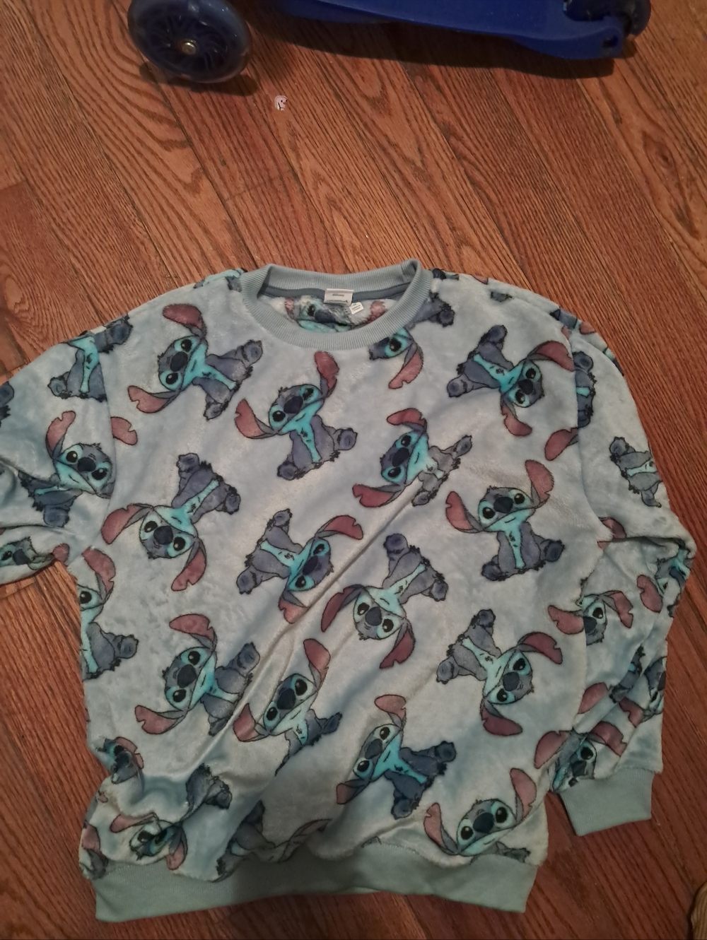 Stitch Fleece Pullover Sweatshirt - Light Blue